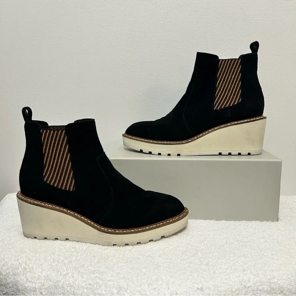Cecelia New York Gemma Suede Wedge Chelsea Boots